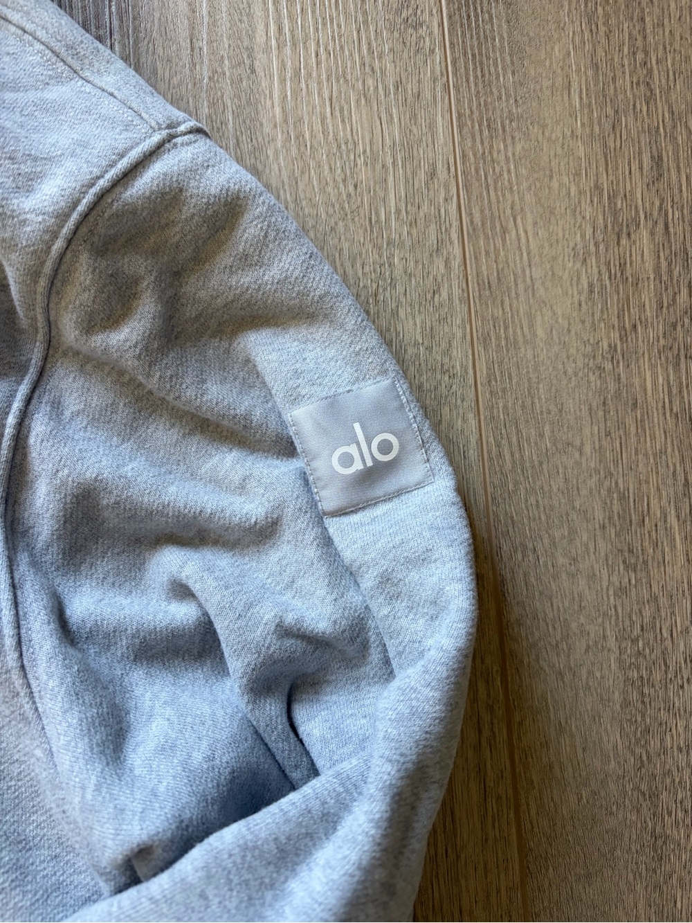 Alo Light Gray Full-Zip Hoodie - Soft Casual Sweatshirt - Picture 2 of 3